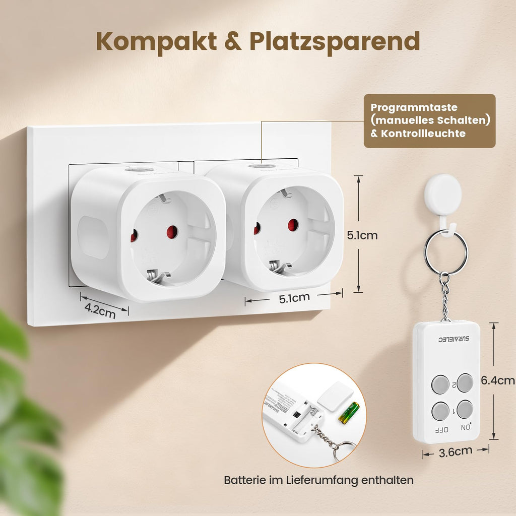 Prise télécommandée sans fil 16A 3680W kit prises intérieur portée 30m