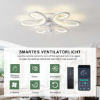 Ventilateur de plafond lustre LED Alexa — design fleurs élégant — vue 6