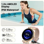 Montre connectée femme AMOLED 1,2 pouces appel Bluetooth fréquence cardiaque