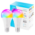 Ampoules LED connectées E27 (lot de 2) — WiFi + Bluetooth, 16 millions de couleurs, 850 lm, compatible Alexa & Google