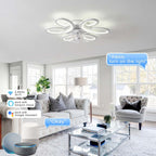 Ventilateur de plafond lustre LED Alexa — design fleurs élégant — vue 4