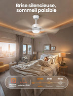 Ventilateur de plafond 106 cm LED télécommande — silencieux 20 dB — vue 4