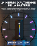 Enceinte Bluetooth lumineuse 25W — woofer + tweeter, 6 effets RGB, IPX7, 24h
