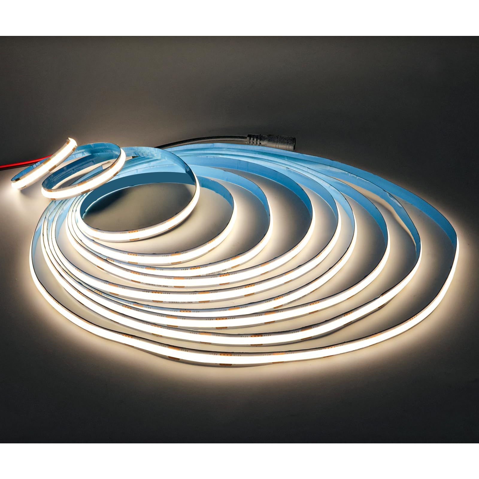 Ruban LED COB blanc naturel 4000K 5 m — 480 LED/m, 5000 lm, 12V basse tension, découpable