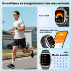 Montre connectée homme GPS intégré 2,06" — appels Bluetooth, 110 modes sport, IP68