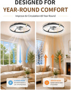 Ventilateur de plafond 48 cm avec lumière LED — petites chambres — vue 6