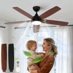 Ventilateur de plafond 132 cm LED — moteur DC silencieux été/hiver — vue 1