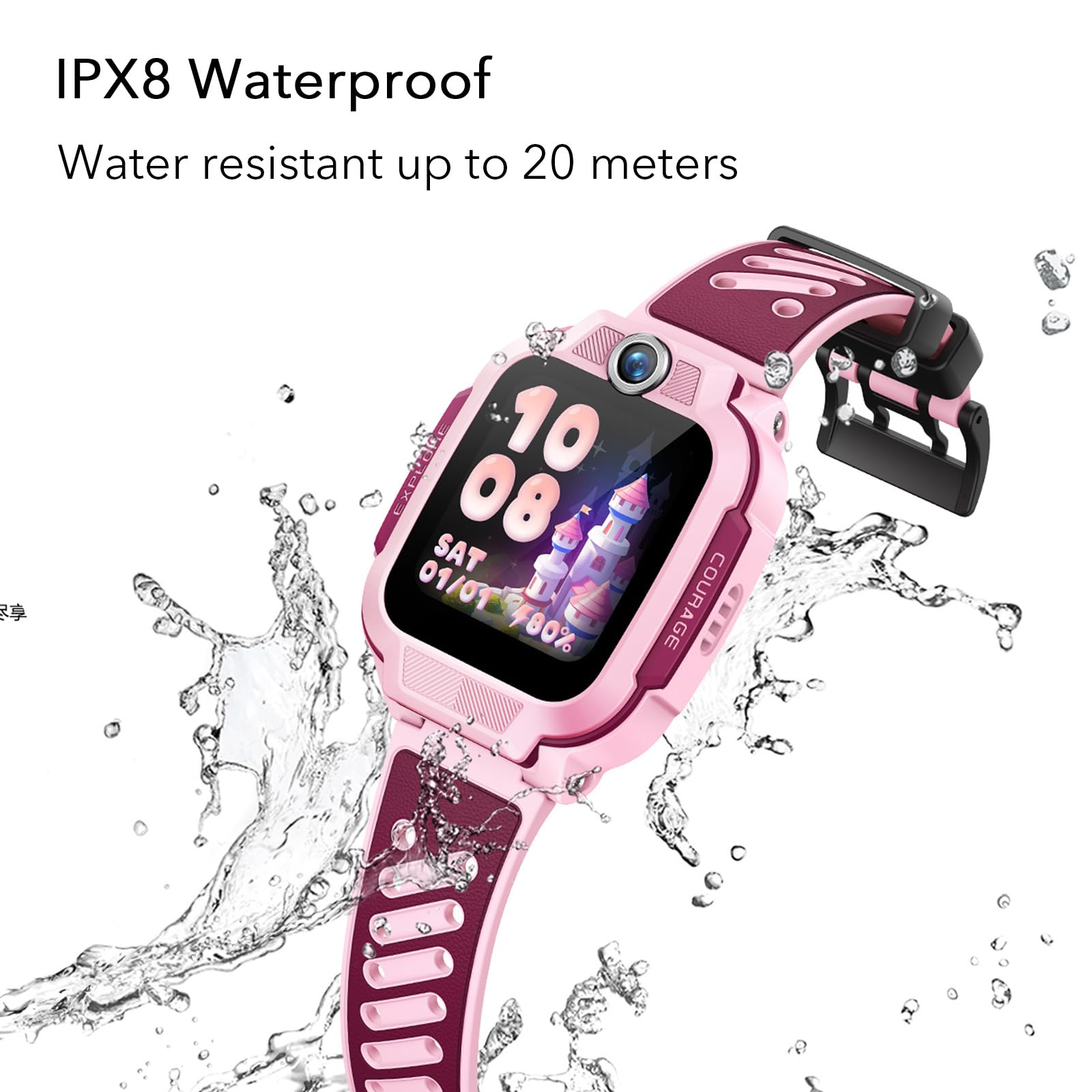 Montre connectée enfant 4G GPS 1,5 pouces écran appel vidéo SOS sécurité sport