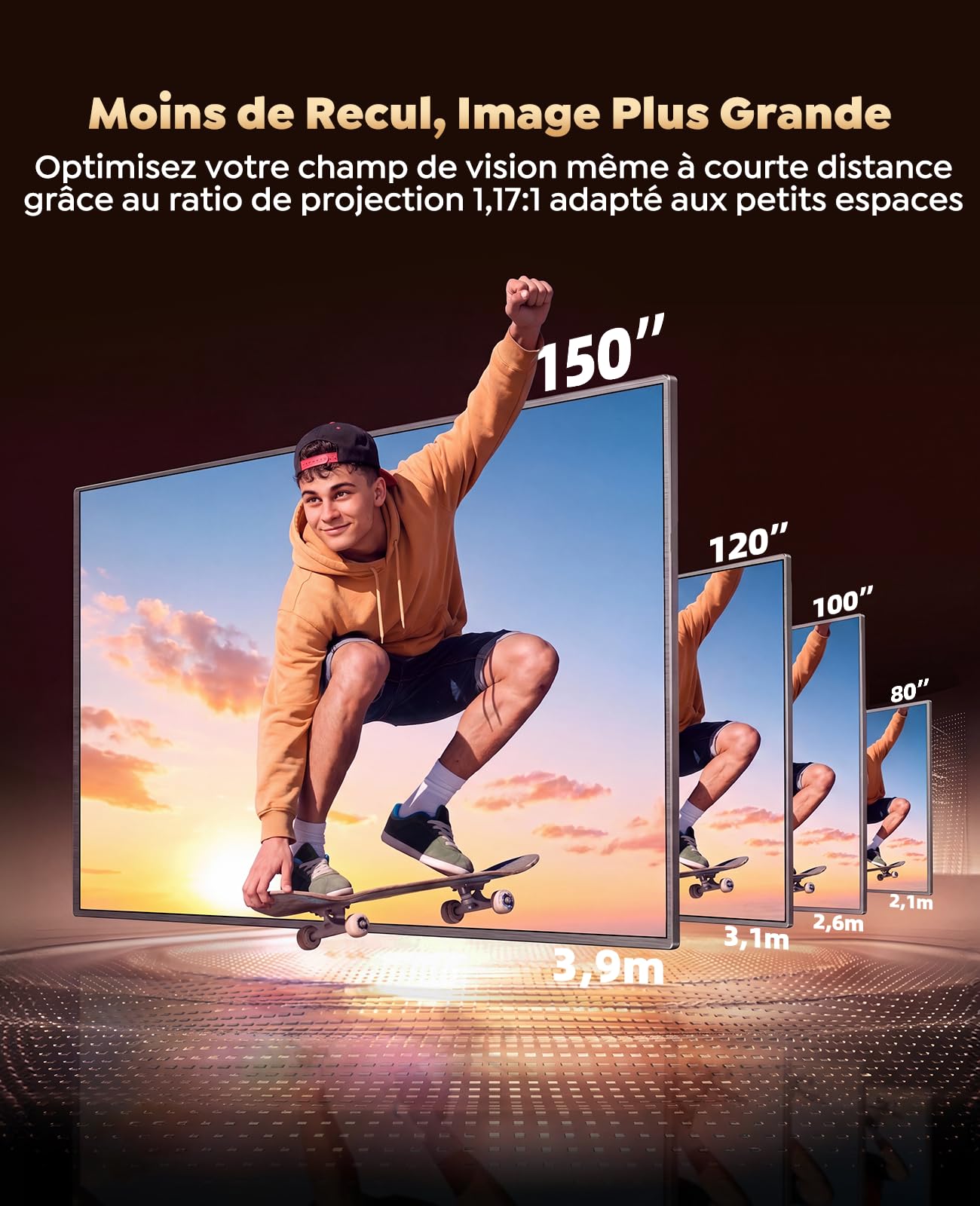 Vidéoprojecteur 4K Google TV 1300 ANSI home cinéma enceinte 36W