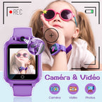 Montre connectée enfant jouet — caméra rotative, 14 jeux, mode école (3-12 ans)