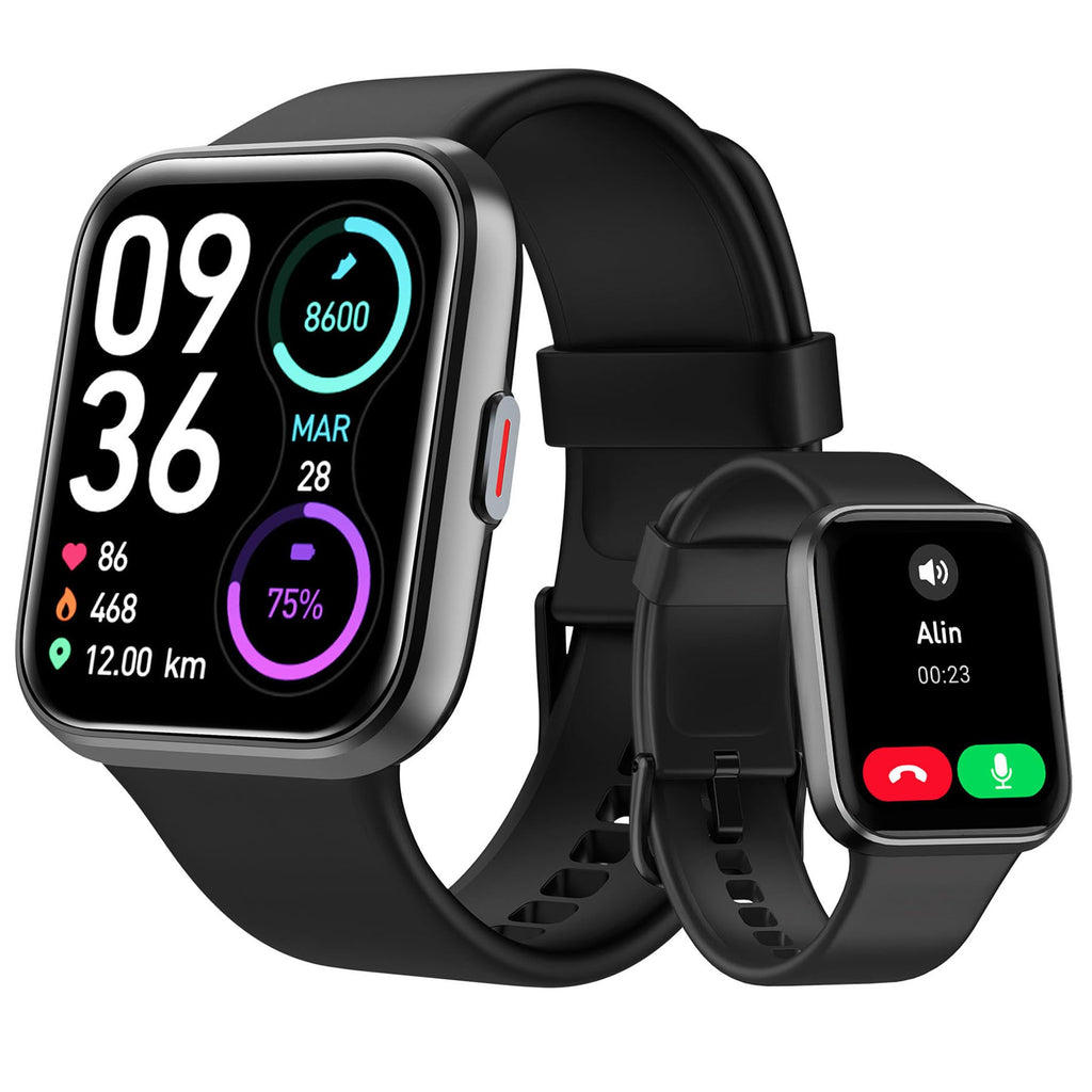 Montre connectée homme femme 1,85" Alexa — 100+ modes sport, SpO2, 3ATM