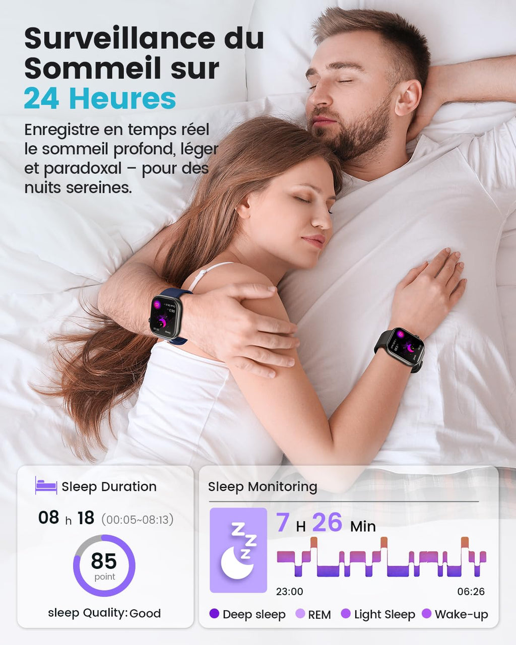 Montre connectée homme ECG HRV glycémie tension artérielle GPS sport