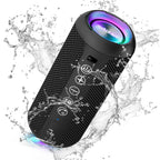 Enceinte Bluetooth 5.3 portable étanche IPX7 — son 360°, lumières RGB, 30h d'autonomie