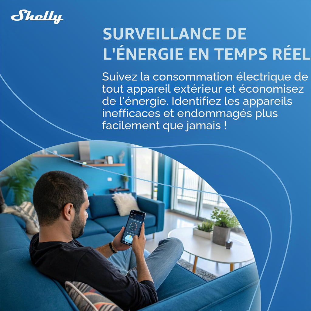 Prise connectée extérieure Matter WiFi étanche 12A 2500W Type F IP44