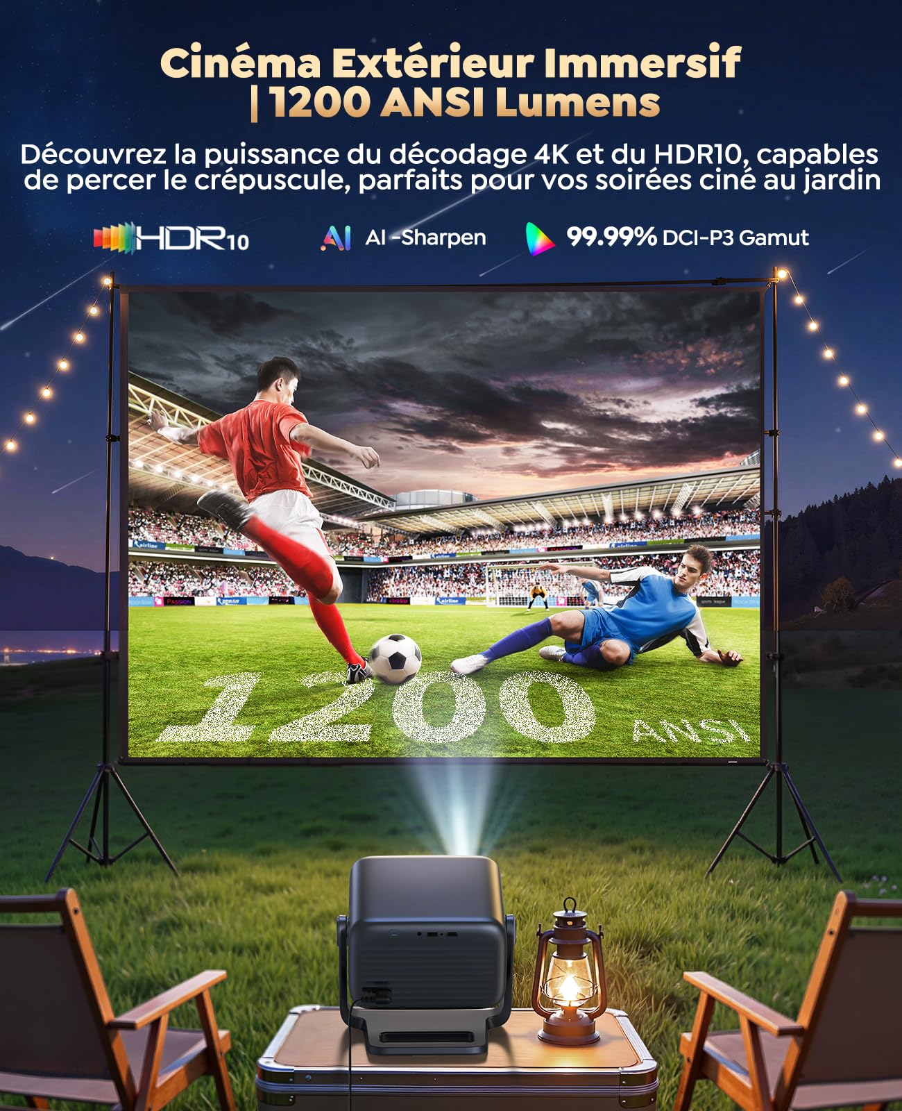 Vidéoprojecteur 4K Google TV 1300 ANSI home cinéma enceinte 36W