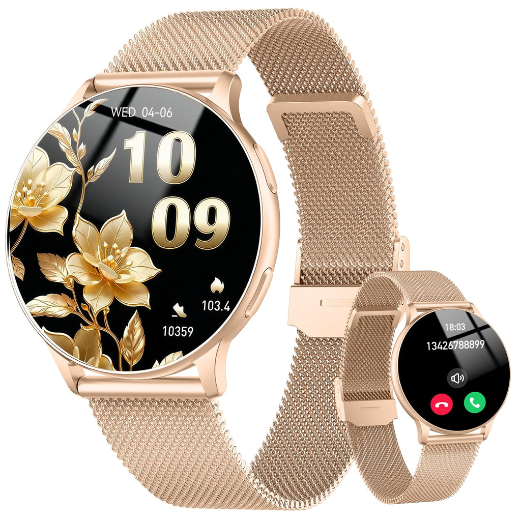 Montre connectée femme appel Bluetooth écran AMOLED suivi santé