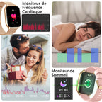 Montre connectée femme homme HD 2,0" — appels Bluetooth, SpO2, 100+ modes sport