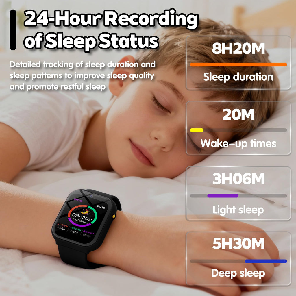 Montre connectée enfant 18 jeux éducatifs caméra suivi sommeil sport