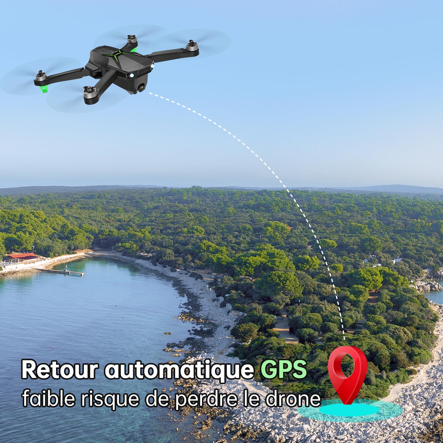 Drone caméra 4K adultes enfants moins de 250g GPS stabilisé cadeau
