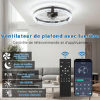 Ventilateur de plafond LED 50 cm noir — télécommande et appli, dimmable — vue 6