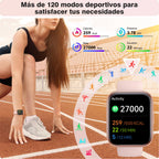 Montre connectée femme 1,8" — appels Bluetooth, Alexa, 120 modes sport, IP68