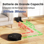 Robot aspirateur laveur 2 en 1 4000Pa 120min navigation obstacle fin
