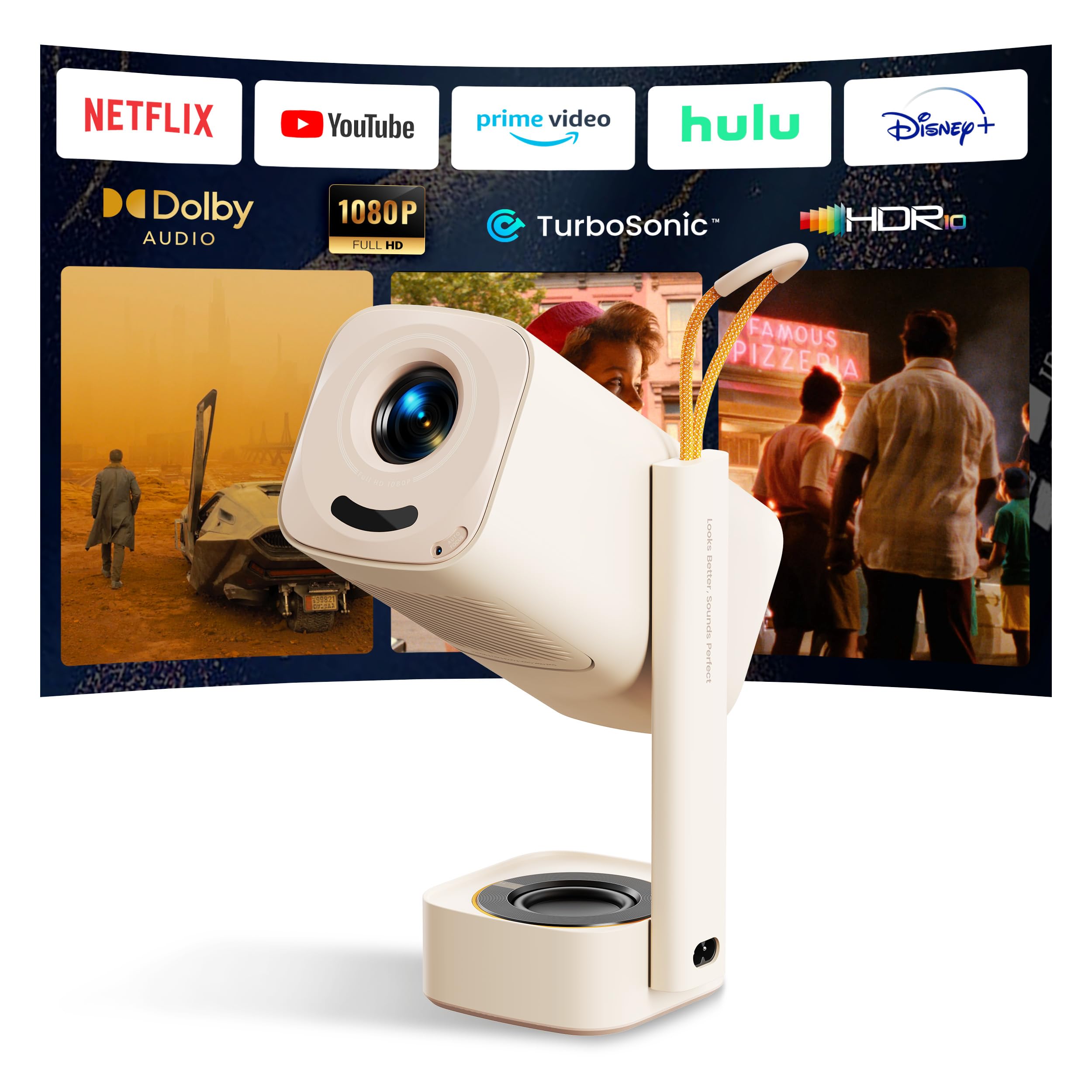Vidéoprojecteur portable 1080P FHD HDR WiFi home cinéma YABER T1 Pro2