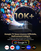 Vidéoprojecteur 4K MEMC 2300 ANSI Google TV Dolby 48W autofocus