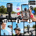 Caméra sport 4K 60fps double écran WiFi 130° stabilisation action cam