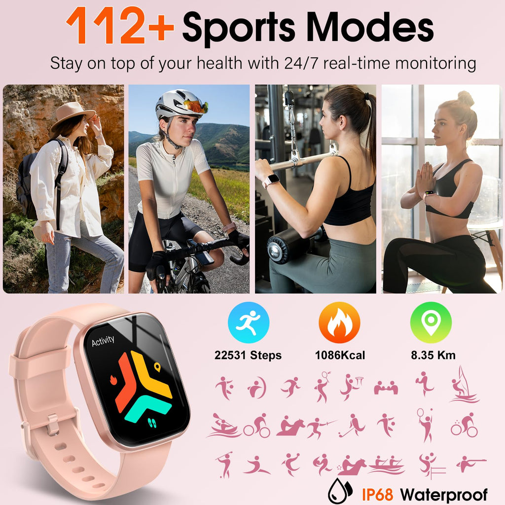 Montre connectée homme femme appel Bluetooth IP68 étanche sport