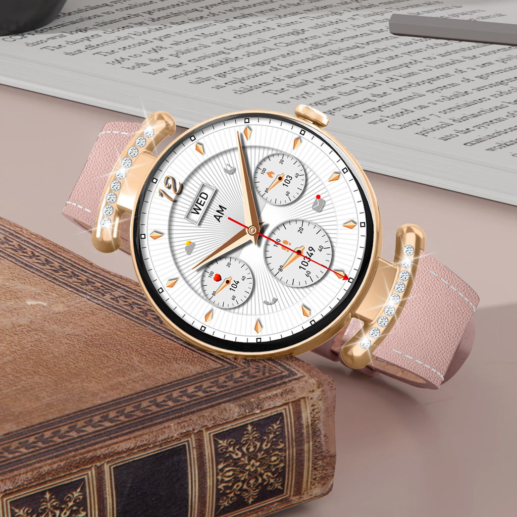 Montre connectée femme AMOLED 1,2 pouces appel Bluetooth fréquence cardiaque