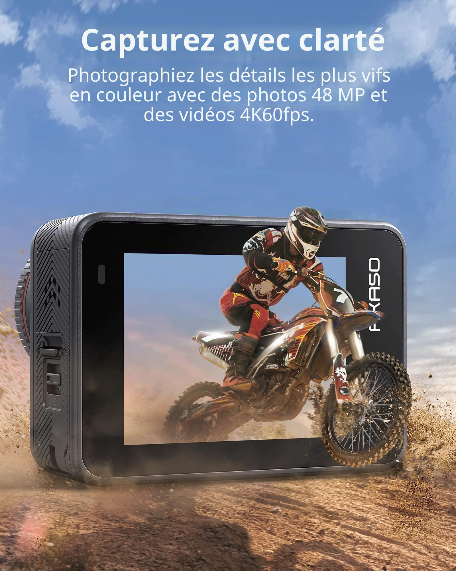 Caméra sport 4K 60fps étanche 60m 48MP WiFi sous-marine action Brave 8