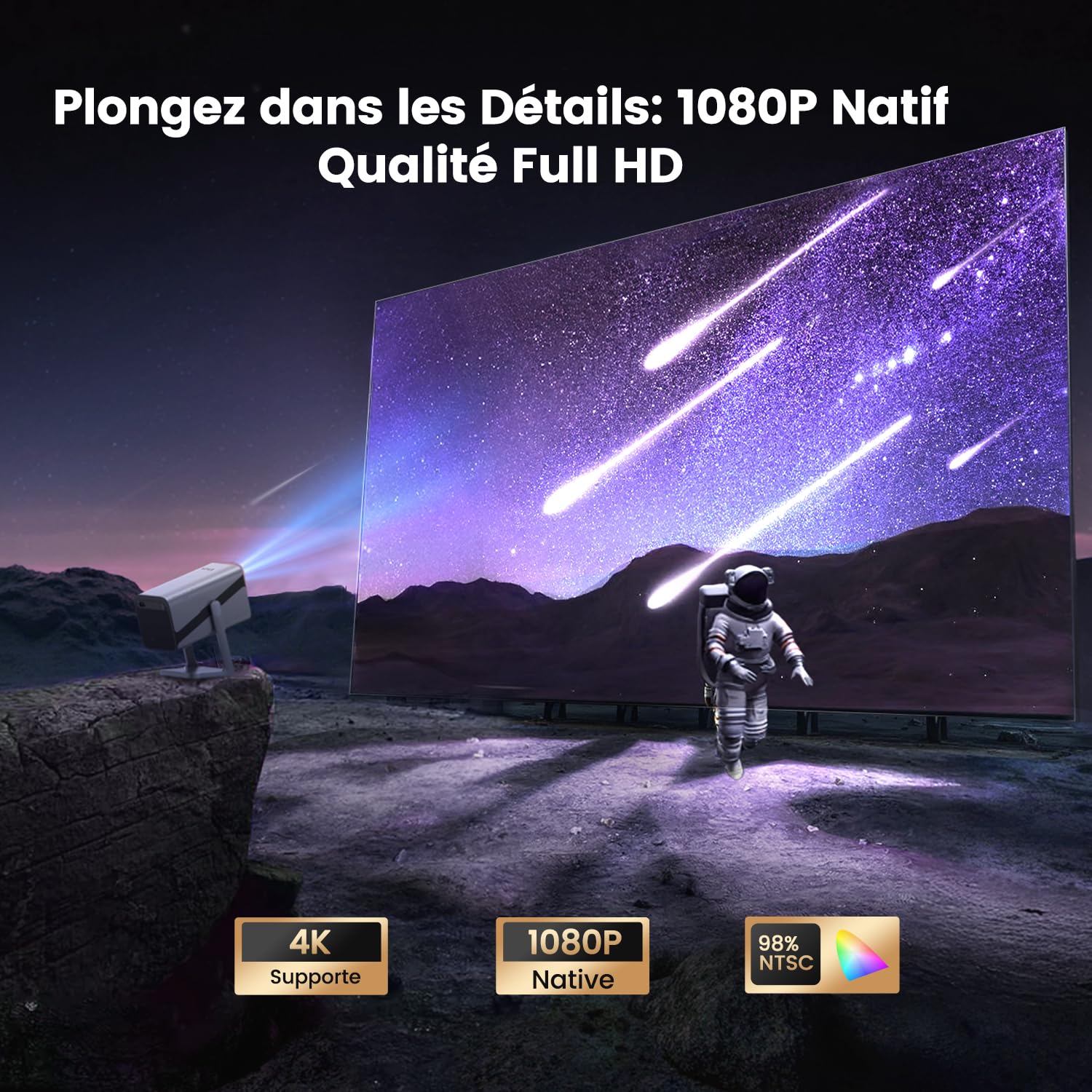 Vidéoprojecteur 4K Netflix Dolby autofocus keystone 30000 lumens WiFi
