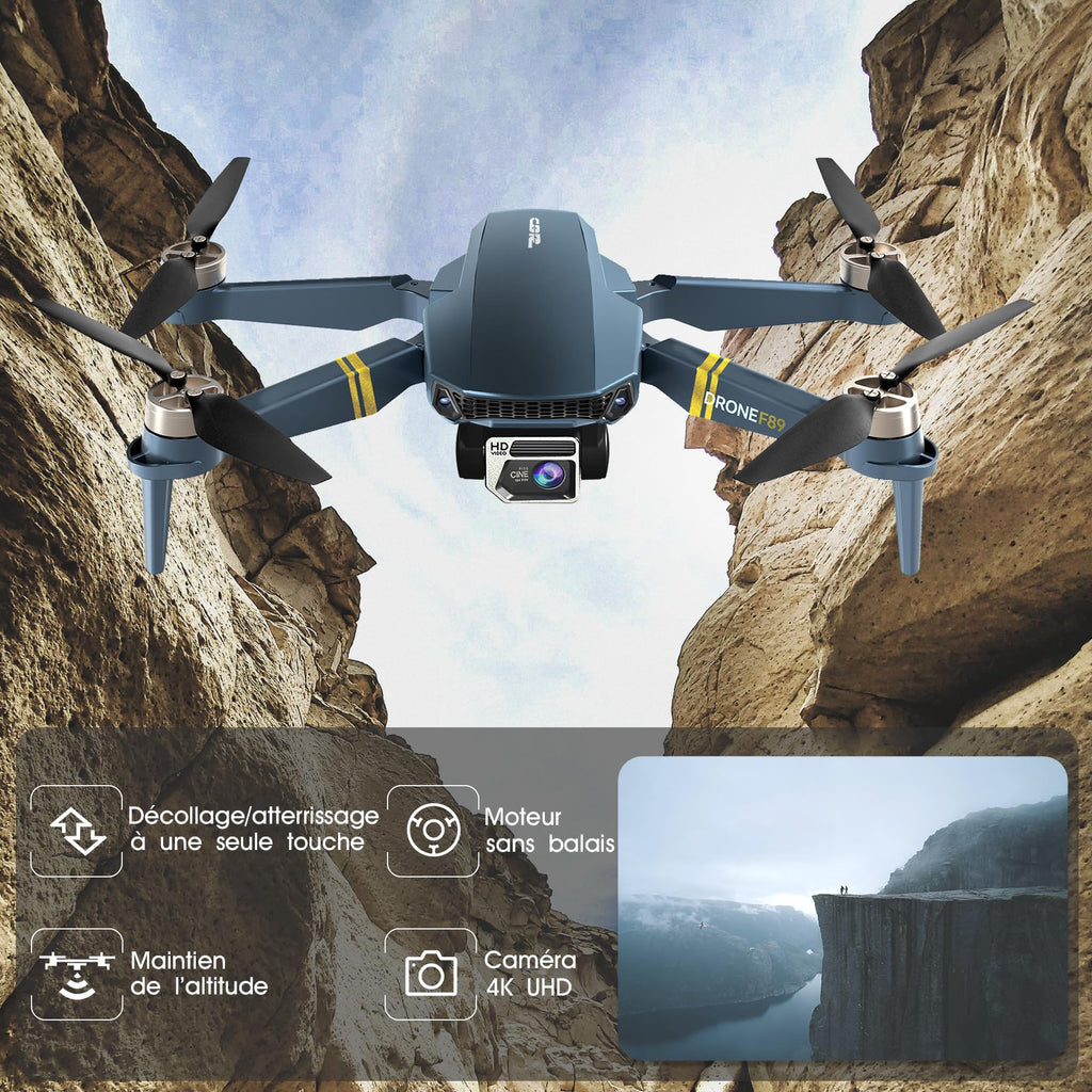 Drone caméra 4K adultes débutants 84 min de vol 3 batteries GPS