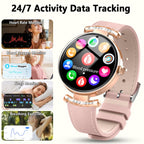Montre connectée femme AMOLED 1,2 pouces appel Bluetooth fréquence cardiaque