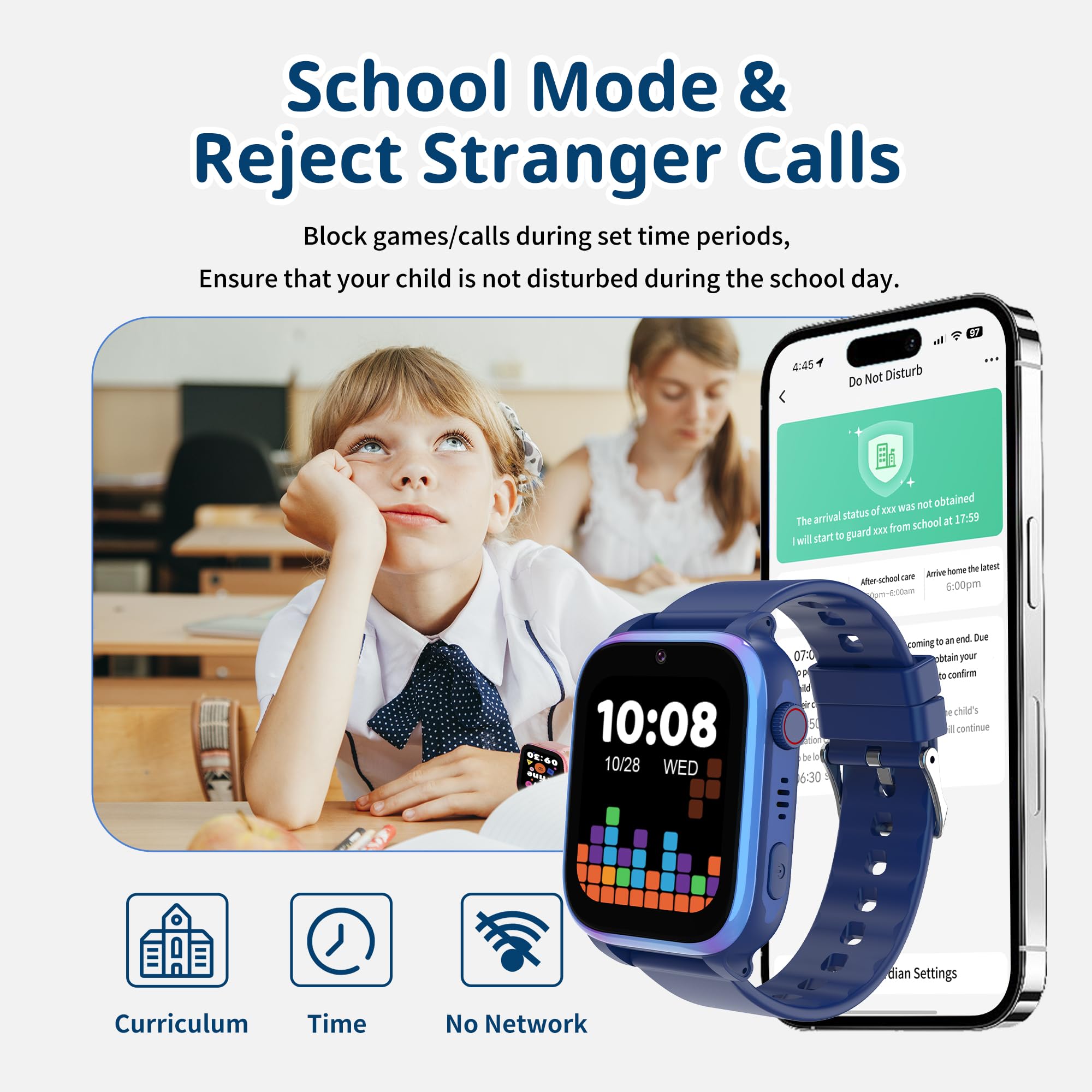 Montre connectée enfant 4G GPS téléphone appel vidéo SOS réveil sport