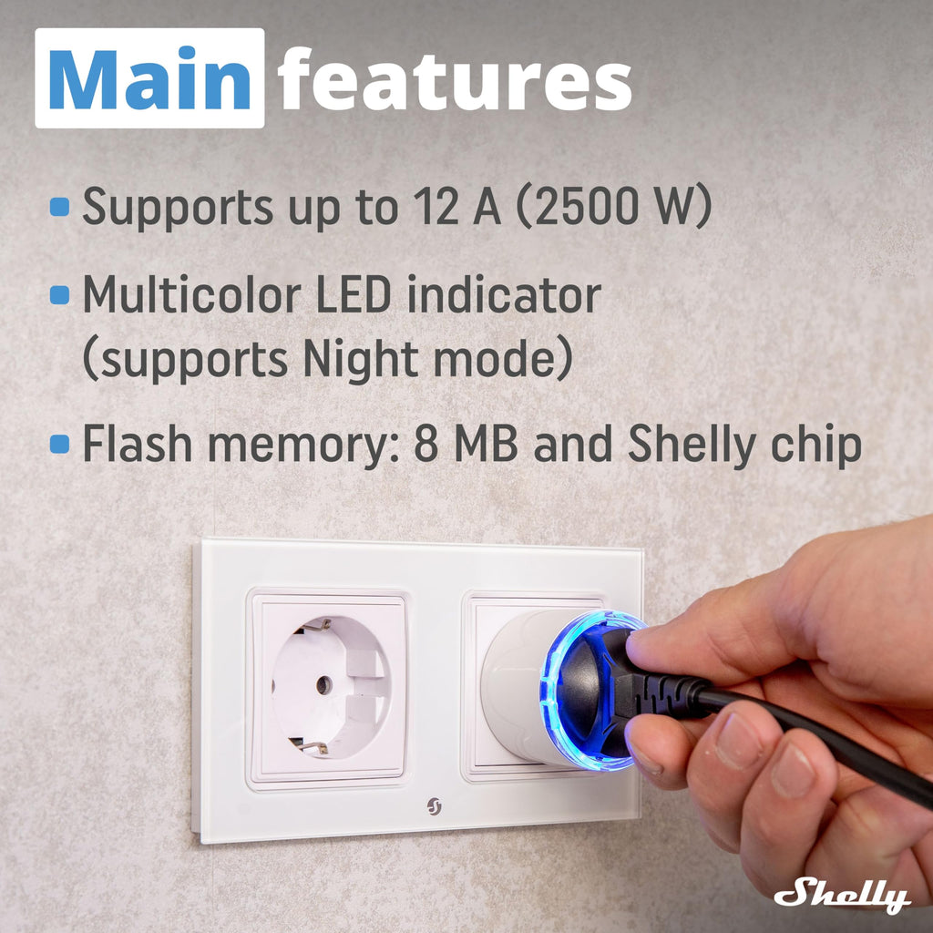 Prise connectée Matter WiFi 12A 2500W Type F mesure consommation