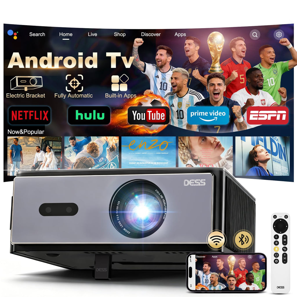Vidéoprojecteur 4K 1080P natif 1200 ANSI extérieur jardin chambre smart