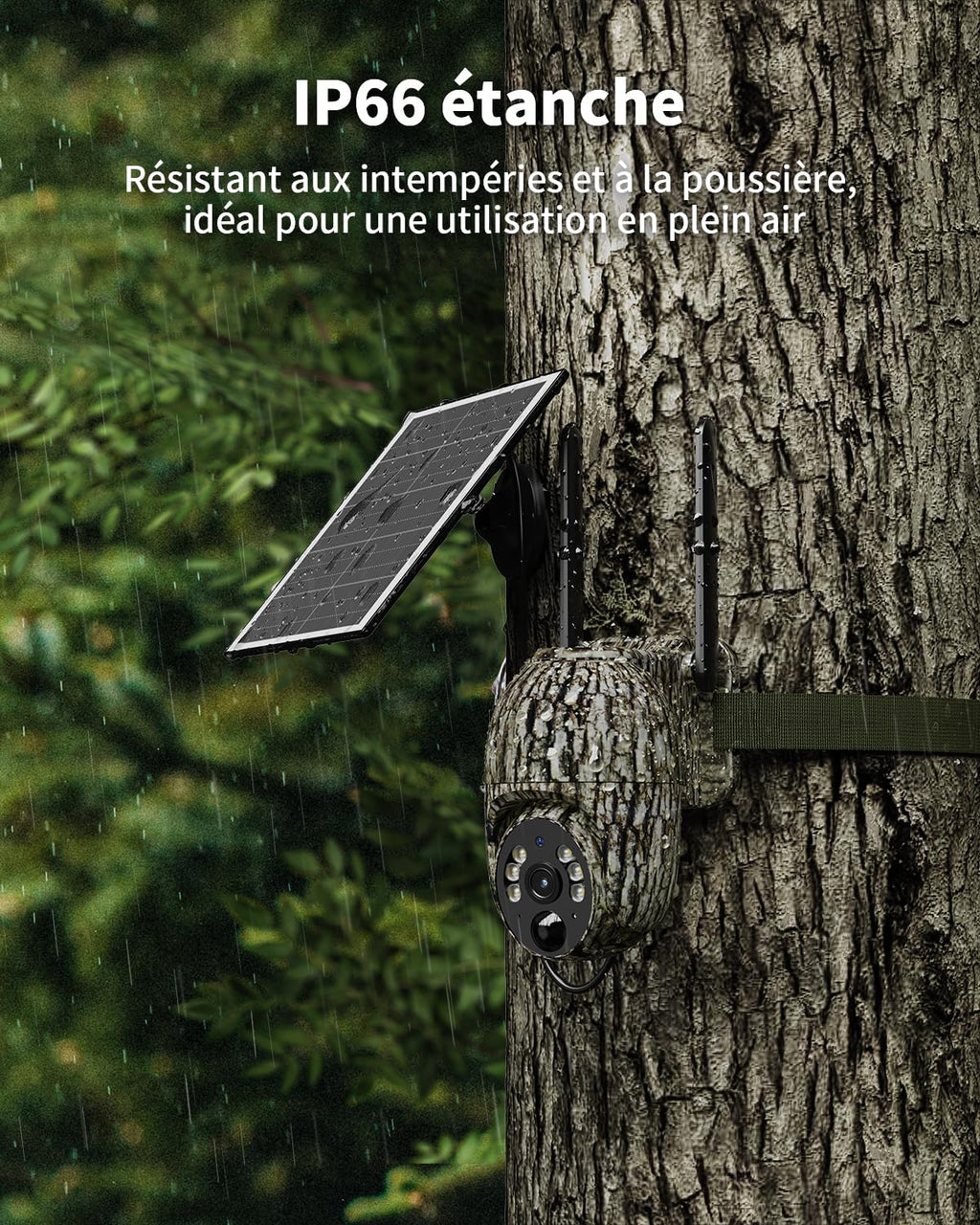 Caméra 4G solaire avec carte SIM — sans WiFi, surveillance 360°, détection animaux, vidéo en direct mobile