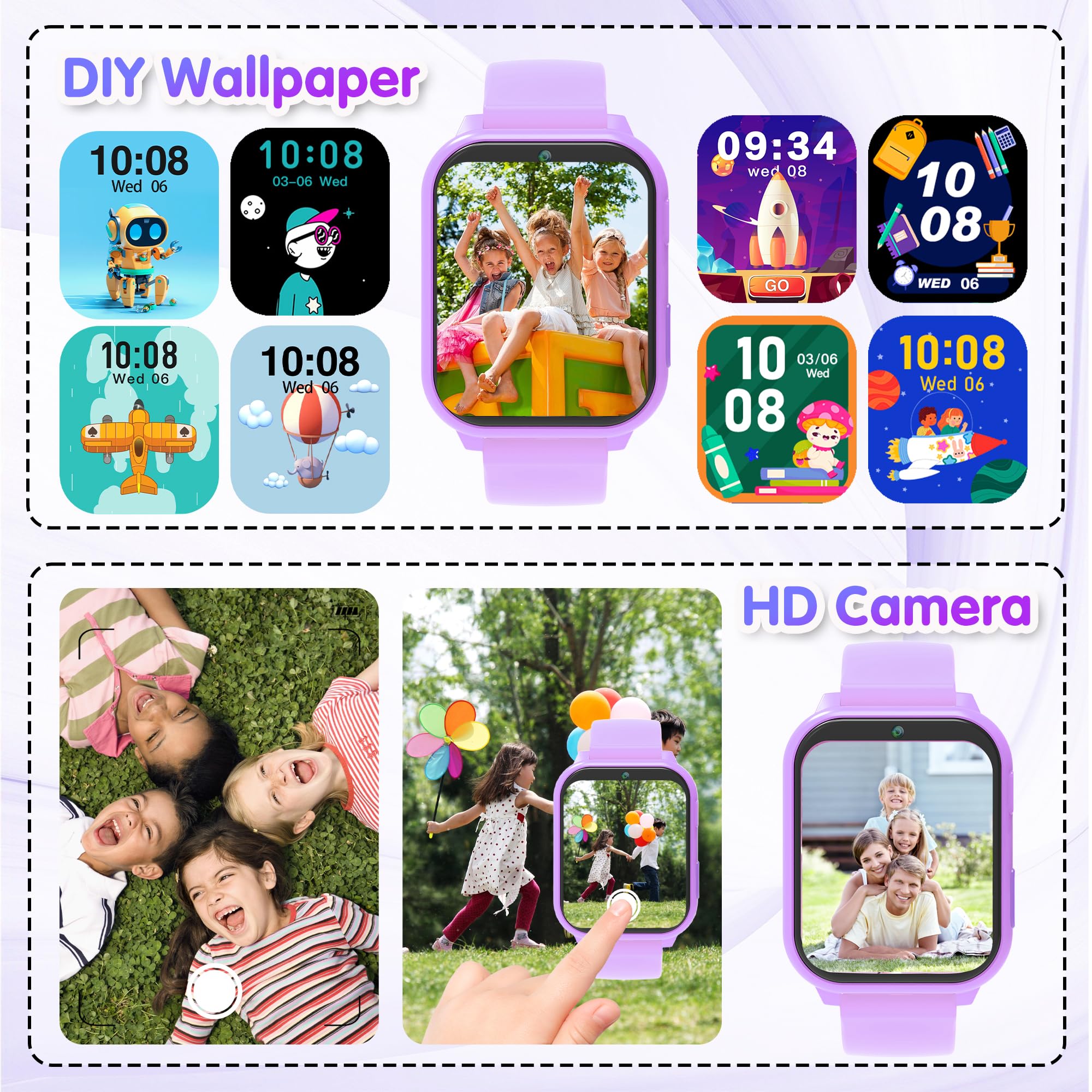 Montre connectée enfant 1,83 pouces podomètre suivi sommeil sport fitness garçon