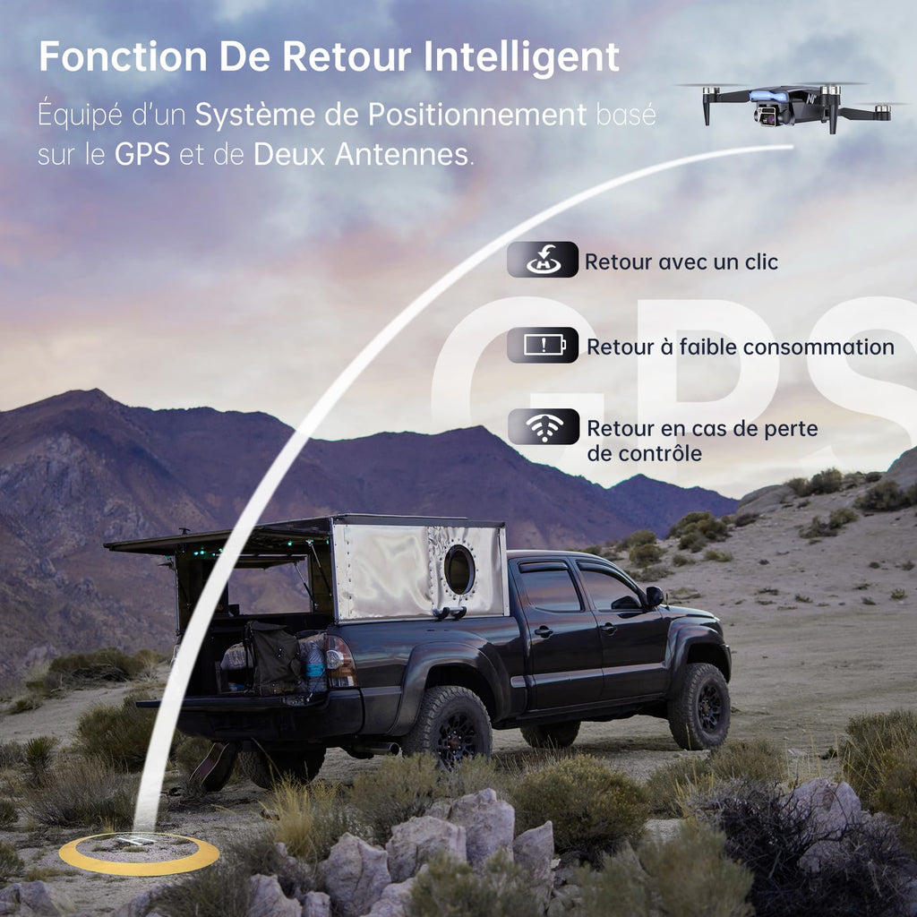 Drone GPS caméra 4K adultes 90 min de vol moteur brushless stabilisé