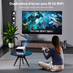 Vidéoprojecteur intelligent Full HD 1080P natif — applications intégrées, WiFi & Bluetooth, home cinéma sans fil