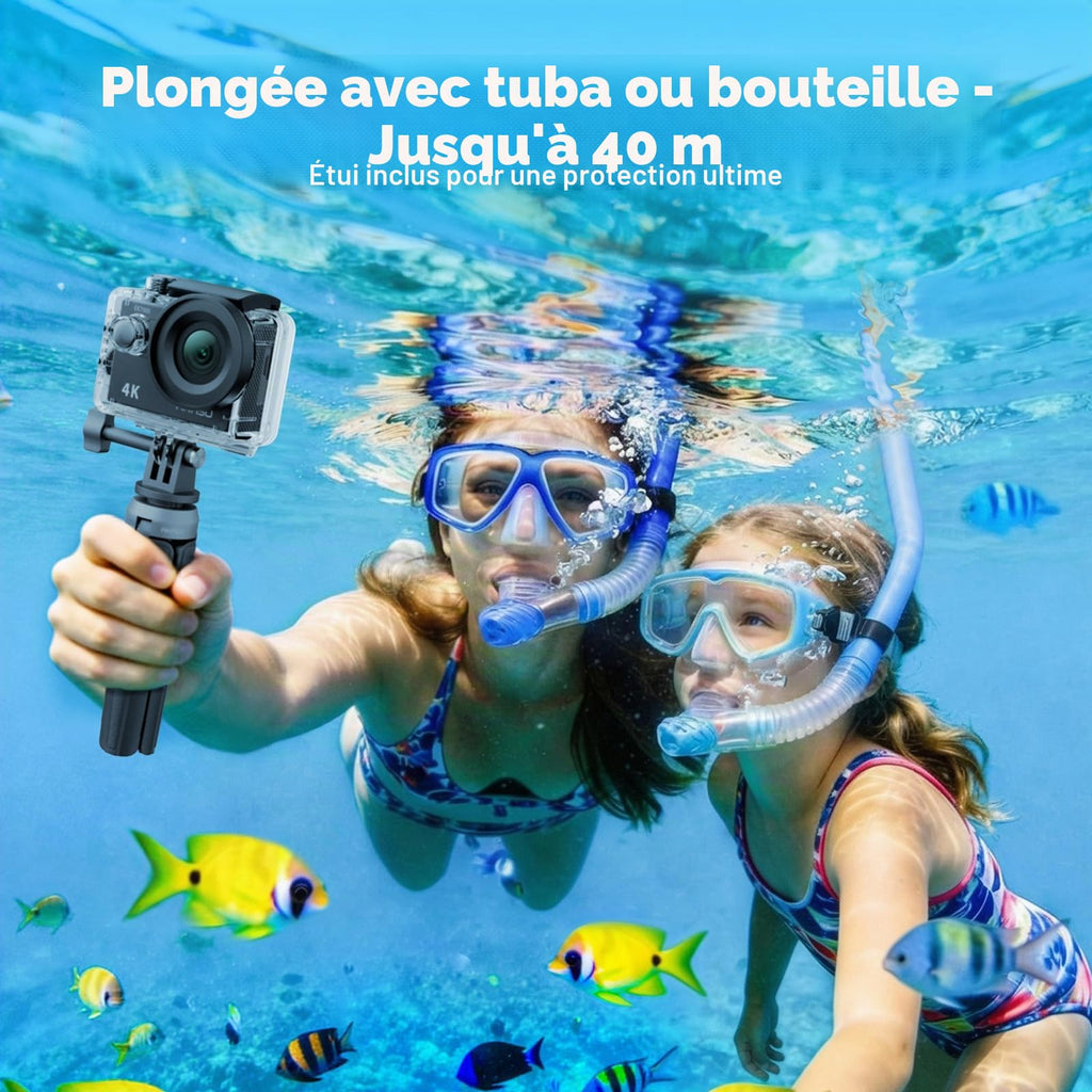 Caméra sport 4K 30fps 20MP WiFi grand angle 170° télécommande action