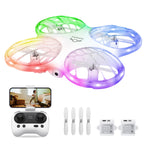 Drone caméra 1080P FPV — 32 LED RGB, flip 3D, vol circulaire, app STEM