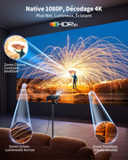 Vidéoprojecteur mini 4K apps officielles live TV rotation 330° autofocus