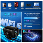 Vidéoprojecteur portable 1080P — WiFi 6, Bluetooth 5.4 bidirectionnel, autofocus et correction trapézoïdale, apps intégrées