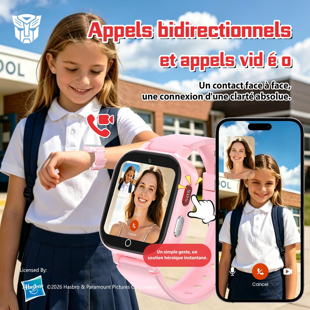 Montre connectée enfant 4G GPS appel vidéo chat vocal téléphone SOS