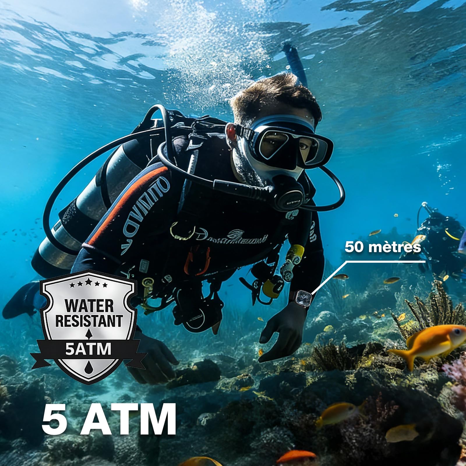 Montre connectée militaire indestructible écran AMOLED 1,95 pouces sport GPS