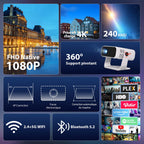 Vidéoprojecteur intelligent Full HD 1080P natif — applications intégrées, WiFi & Bluetooth, home cinéma sans fil