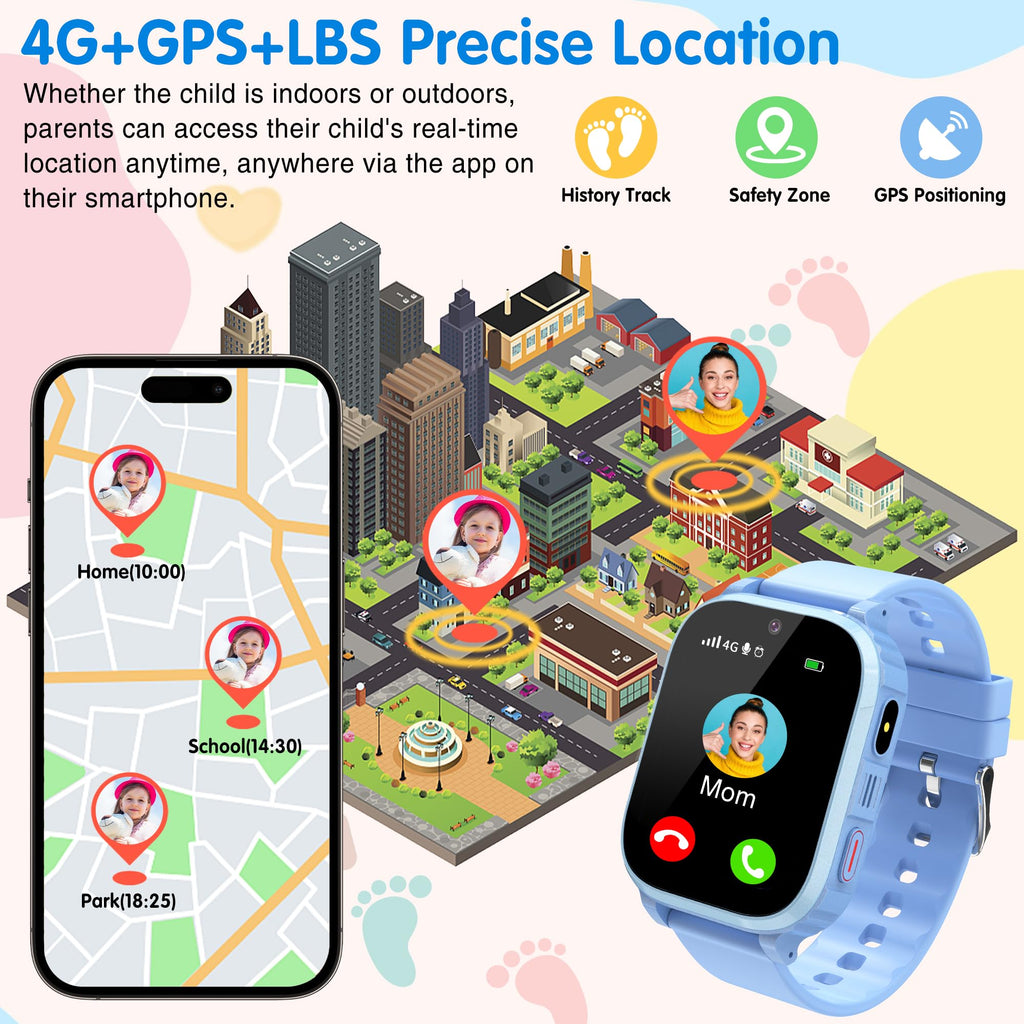 Montre connectée enfant 4G GPS appel vidéo téléphone SOS sécurité